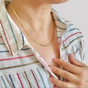 LEN COLLECTIVE NIB 18kt Gold-Filled Herringbone Snake Chain Necklace